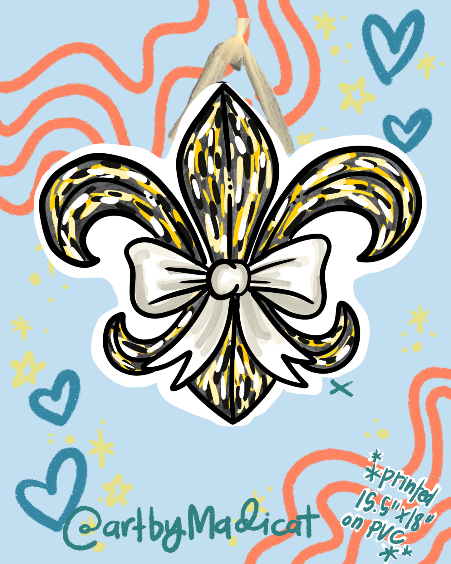 LSU/Saints Fleur De Lis Door Hanger (Double Sided Available)