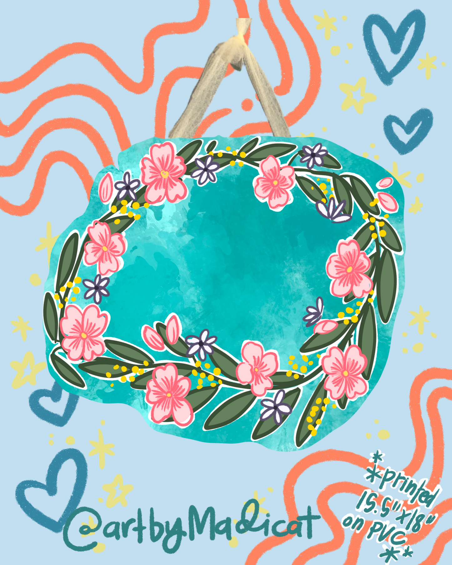 Mardi Gras/Spring Door Hanger (Double Sided Available)