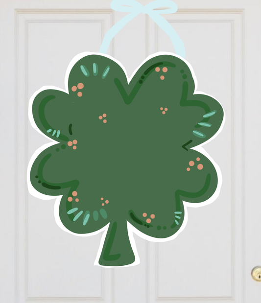St. Patrick's Day Blank Shamrock Door Hanger