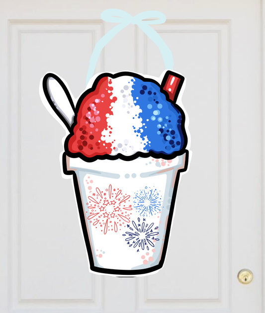 4th of July Summer Snowball Doorhanger