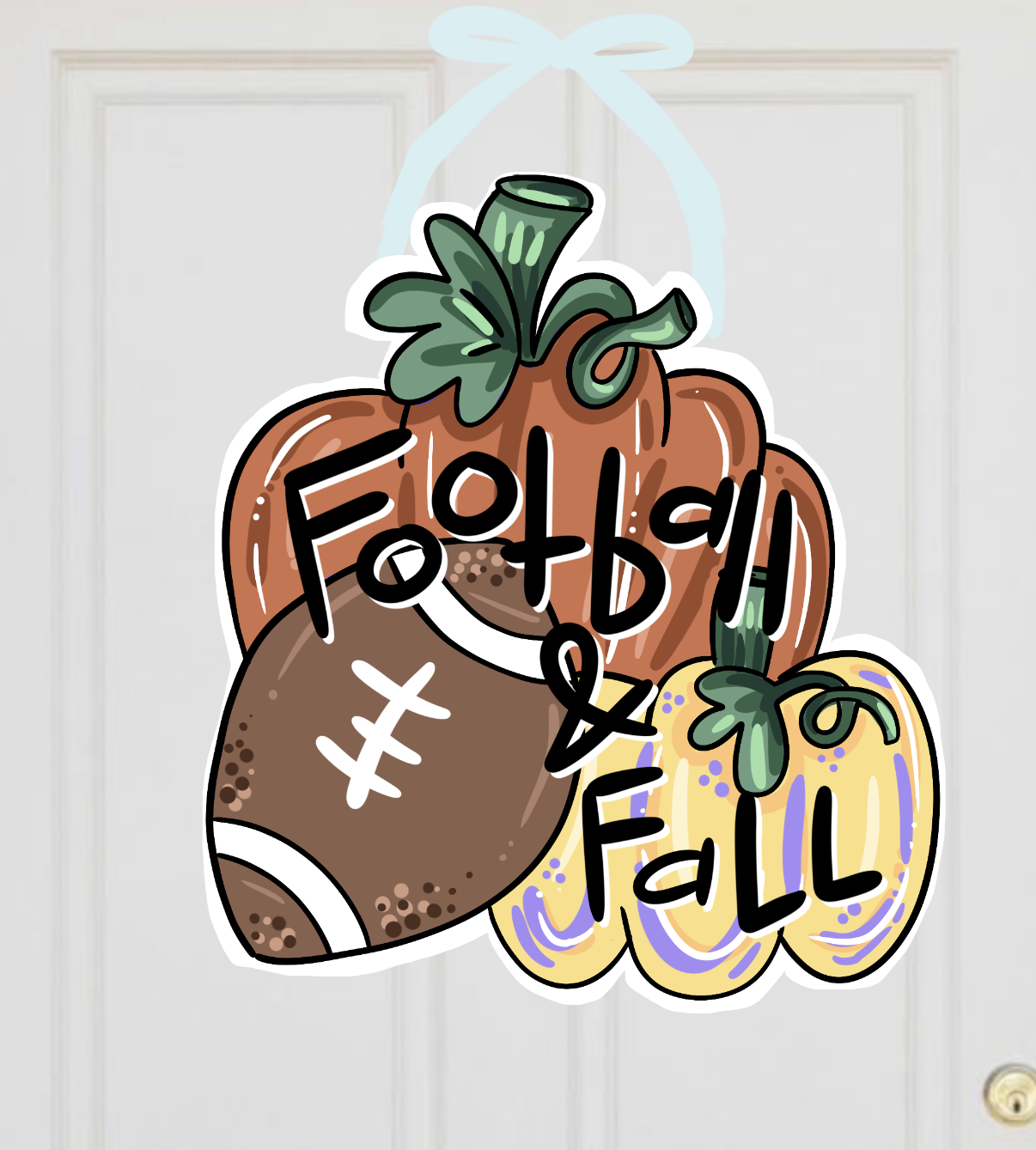 Football and Fall Louisiana Autumn Doorhanger