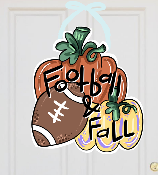 Football and Fall Louisiana Autumn Doorhanger