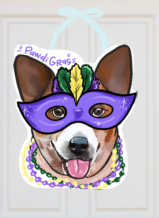 CUSTOM Dog Holiday Door Hanger or Yard Sign