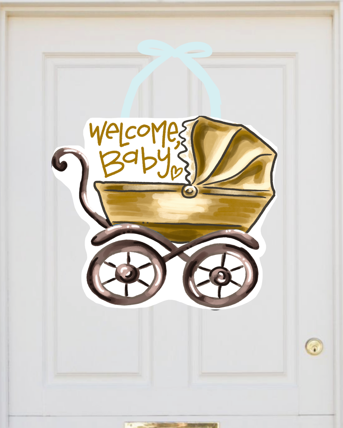 Welcome Baby Carriage Door hanger