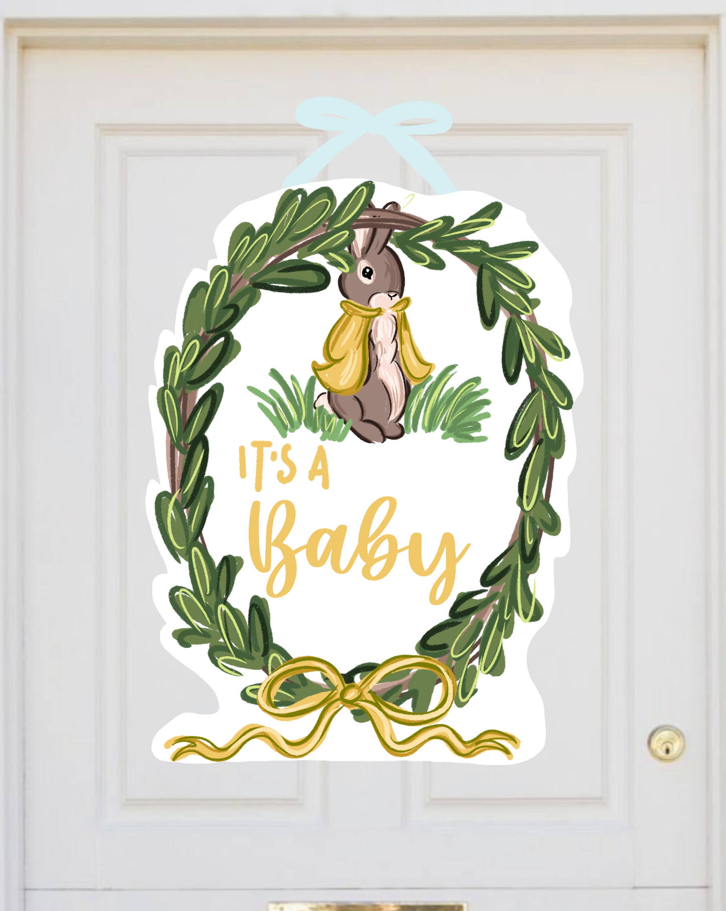 Welcome Baby Peter Cottontail Door Hanger