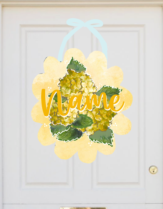 Hydrangea Baby Door Hanger