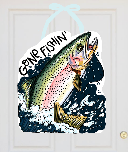 Gone Fishin' Door Hanger