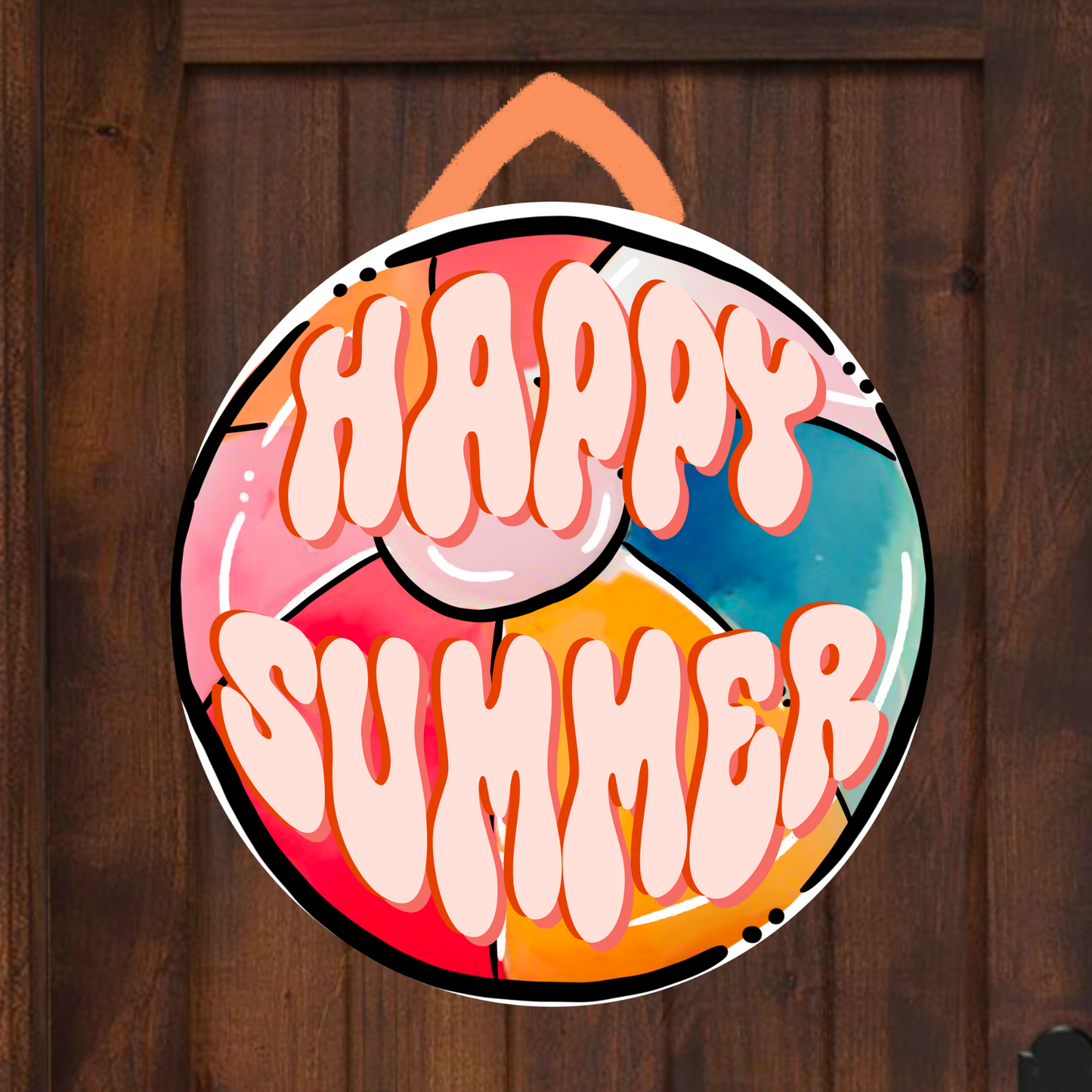 Happy Summer Beach Ball Door Hanger