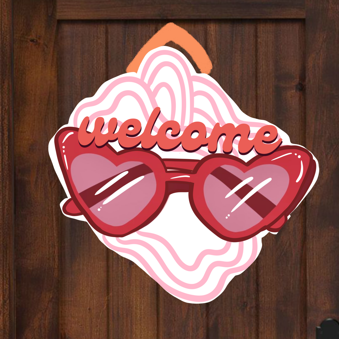 Welcome Heart Sunglasses Door Hanger