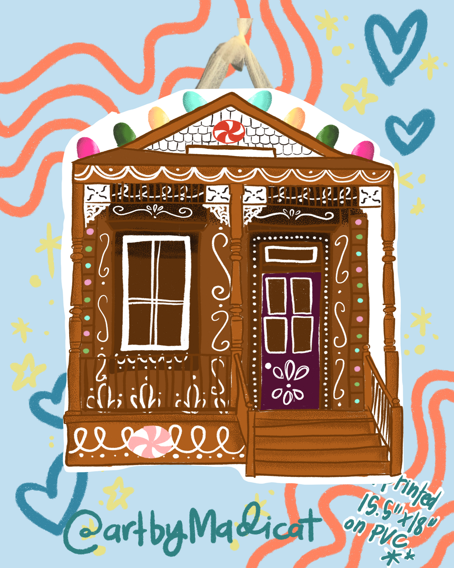 Christmas Gingerbread Shotgun Door Hanger