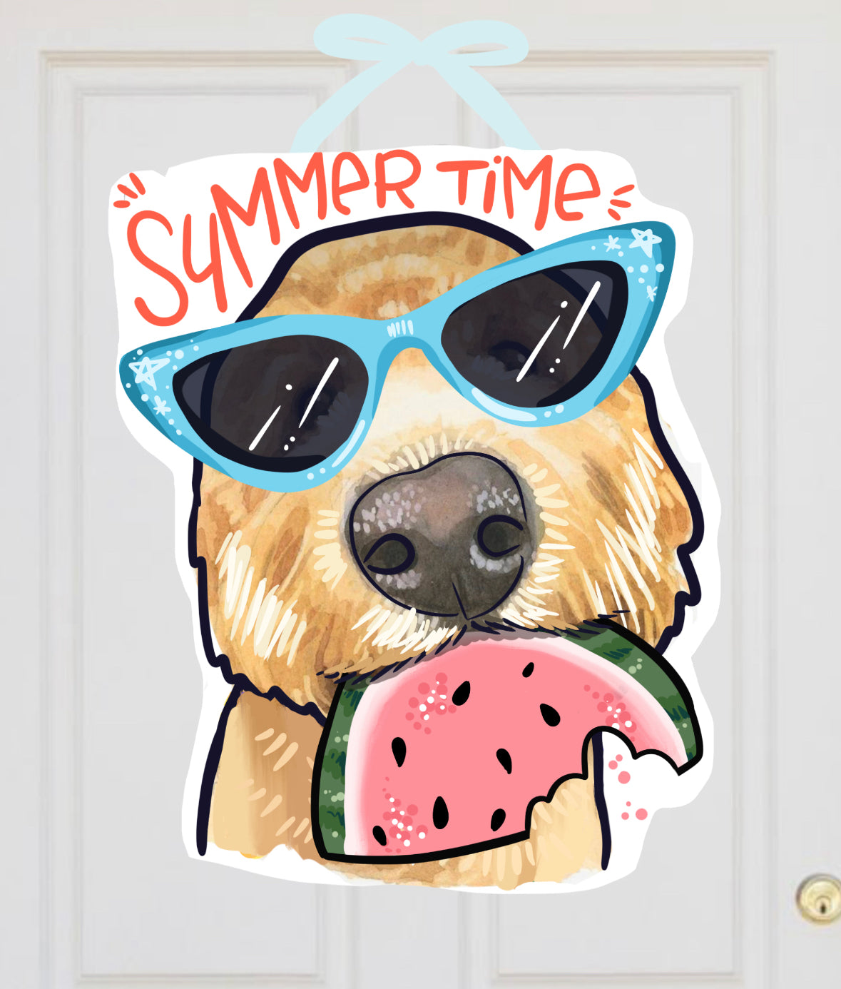 Summer Doodle Watermelon Door Hanger