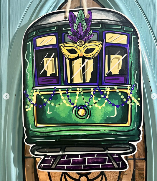 Mardi Gras Streetcar Door Hanger