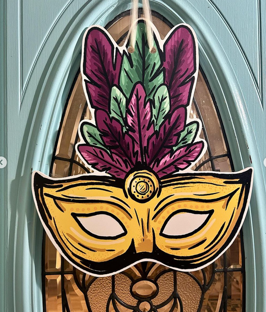Mardi Gras Mask Doorhanger