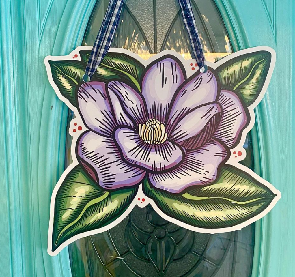 hanging basket flower plants Single Magnolia Door Hanger