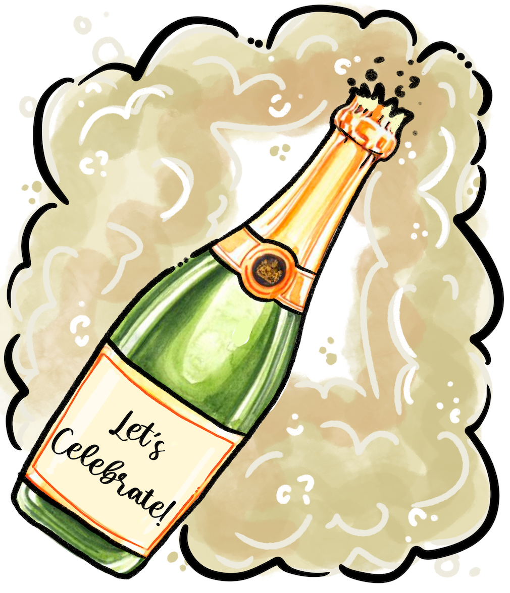 Let's Celebrate Champagne Door Hanger
