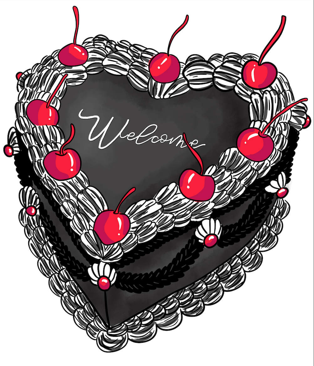 Welcome Cute Heart Cake Door Hanger