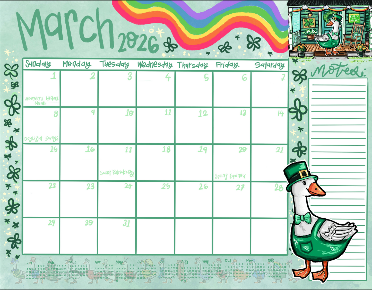 Goose on the Loose: Porch Goose Calendar (Ships Nov 1)