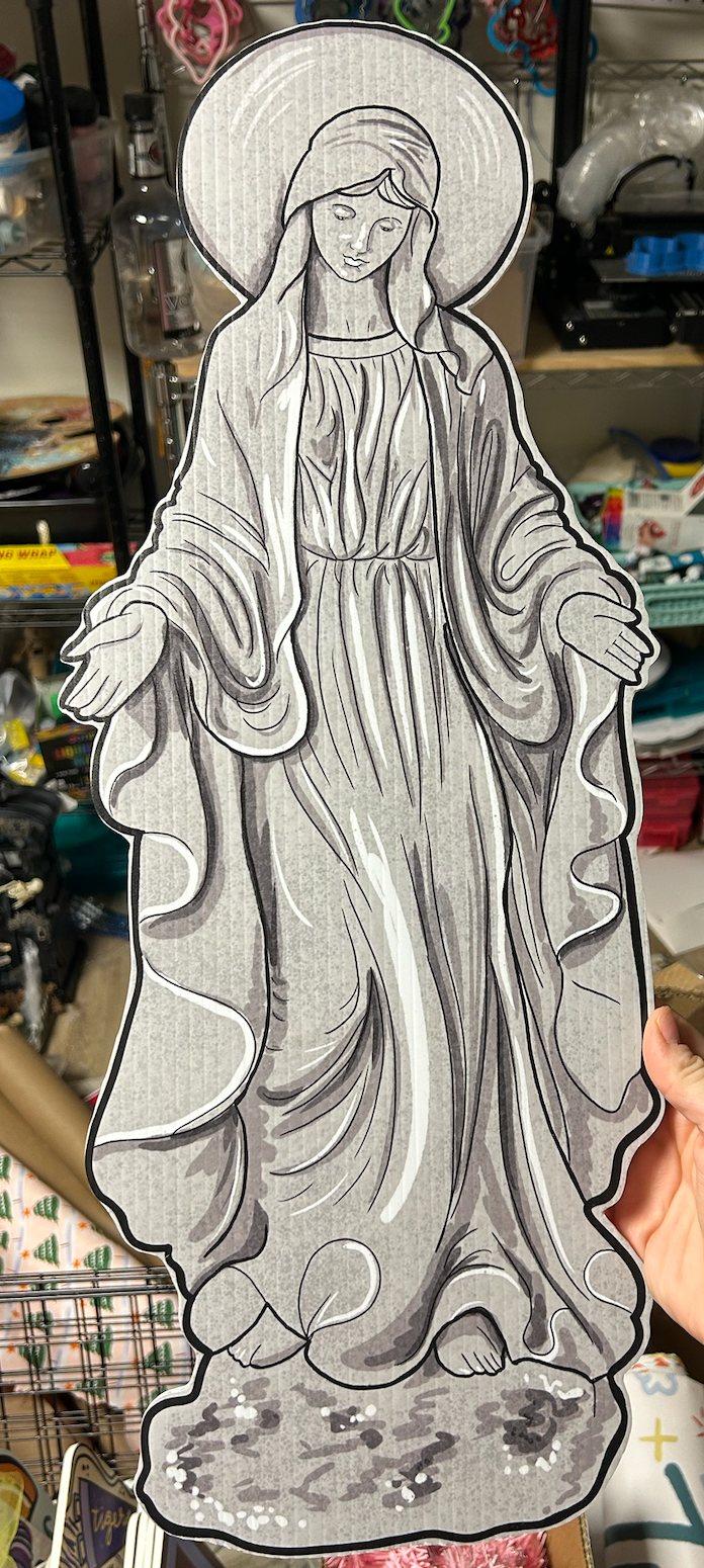 Grey Mary Yard Sign