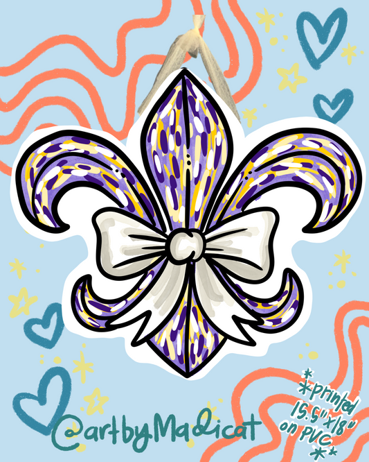 LSU/Saints Fleur De Lis Door Hanger (Double Sided Available)