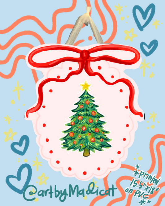 Christmas/Mardi Gras Coquette Door Hanger (Double Sided Available)