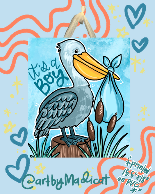 It's A Boy/Girl Pelican Baby Door Hanger (Double Sided Available)