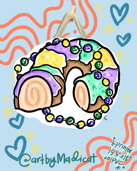 Mardi Gras/Spring Door Hanger (Double Sided Available)