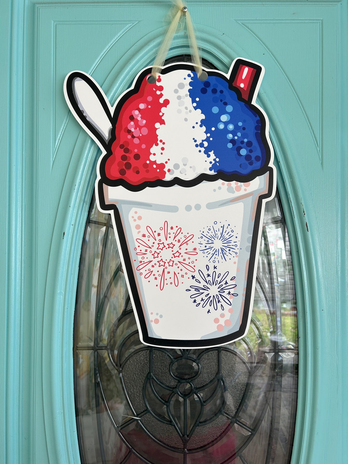 4th of July Summer Snowball Doorhanger