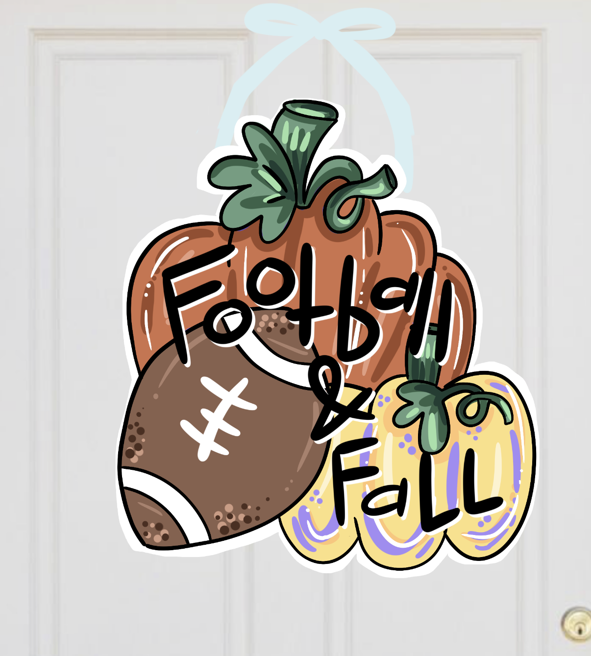 Football and Fall Louisiana Autumn Doorhanger