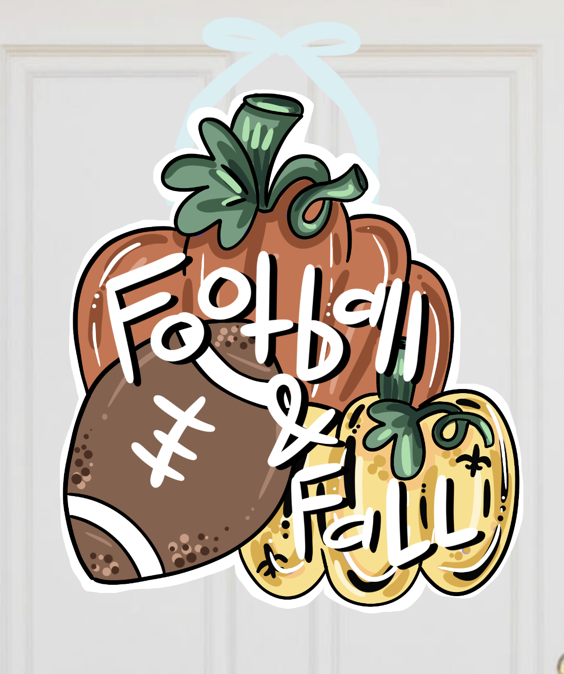 Football and Fall Louisiana Autumn Doorhanger