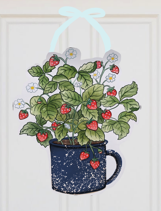 Spring Strawberry Door Hanger