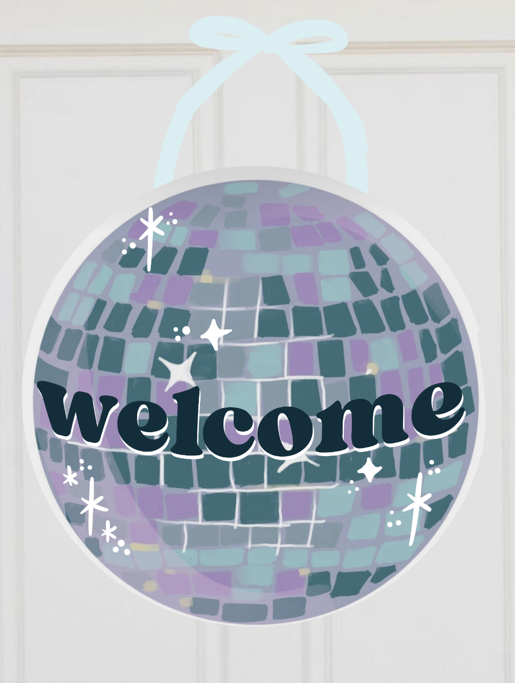 Welcome Disco Ball Door Hanger