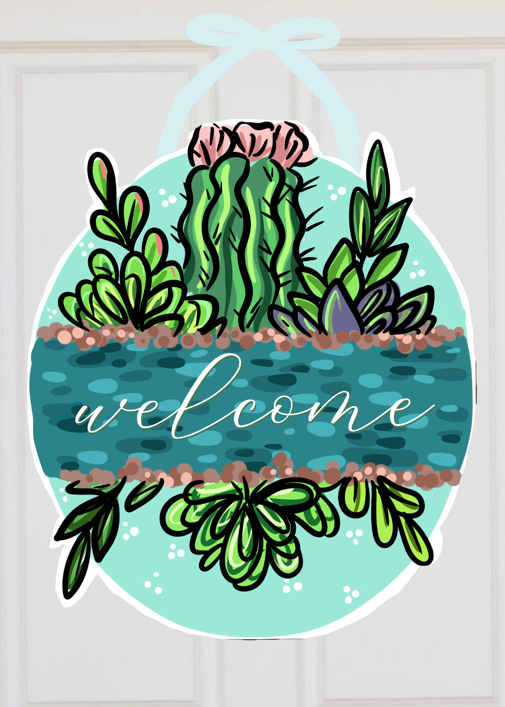 Welcome Succulents Door Hanger