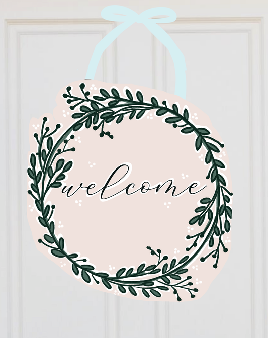 Welcome Foliage Circle Door Hanger