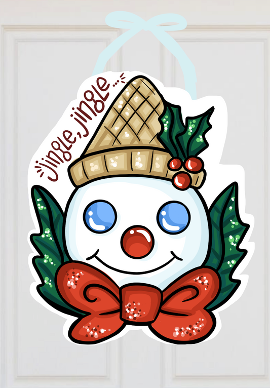 Mr Bingle Face Christmas Door Hanger