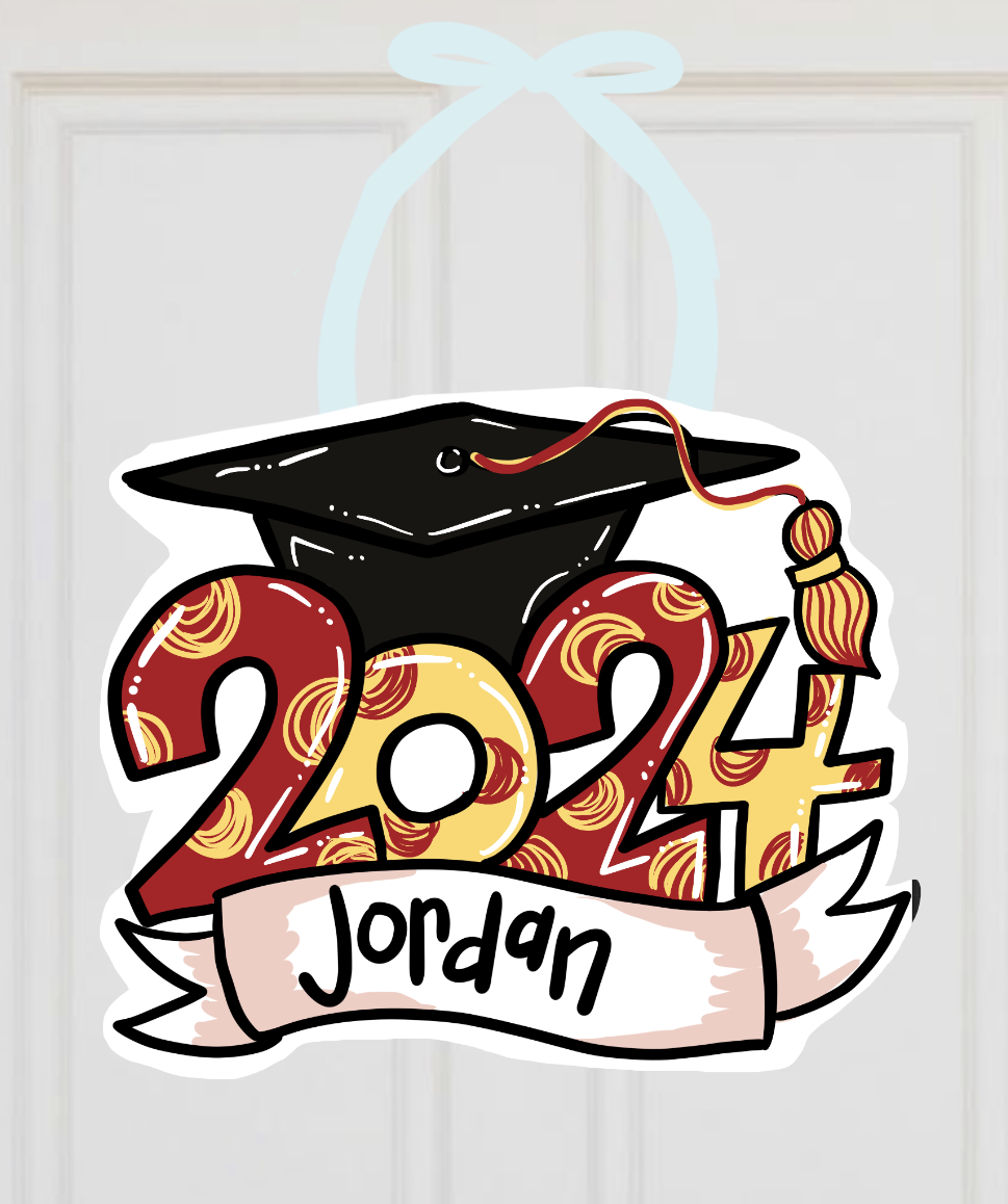 Custom Graduating Senior 2024 Doorhanger