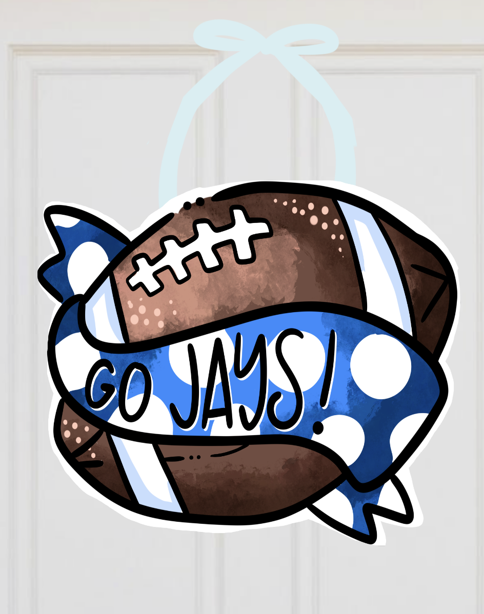 Custom Only Football Go Team Door Hanger