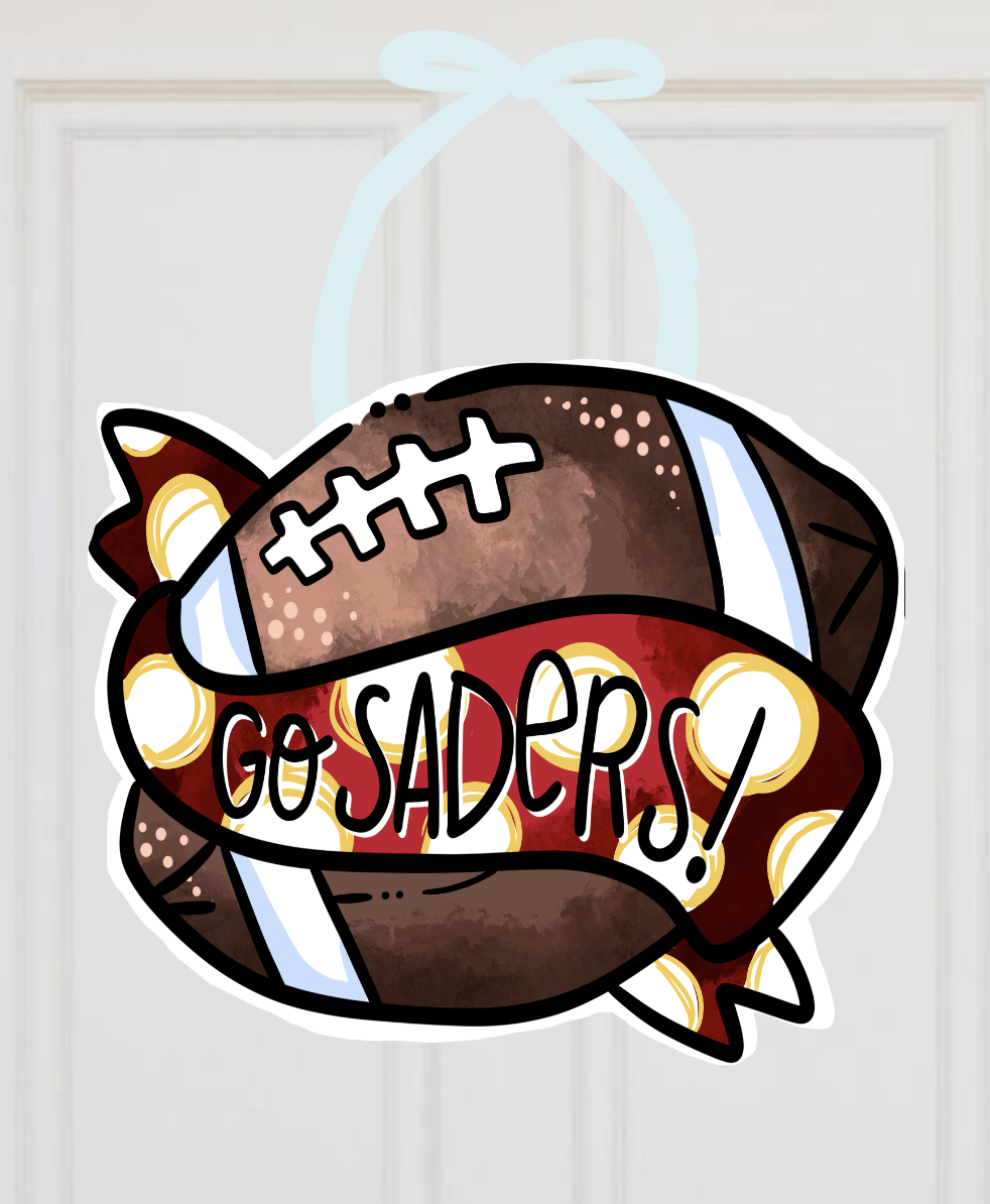 Custom Only Football Go Team Door Hanger