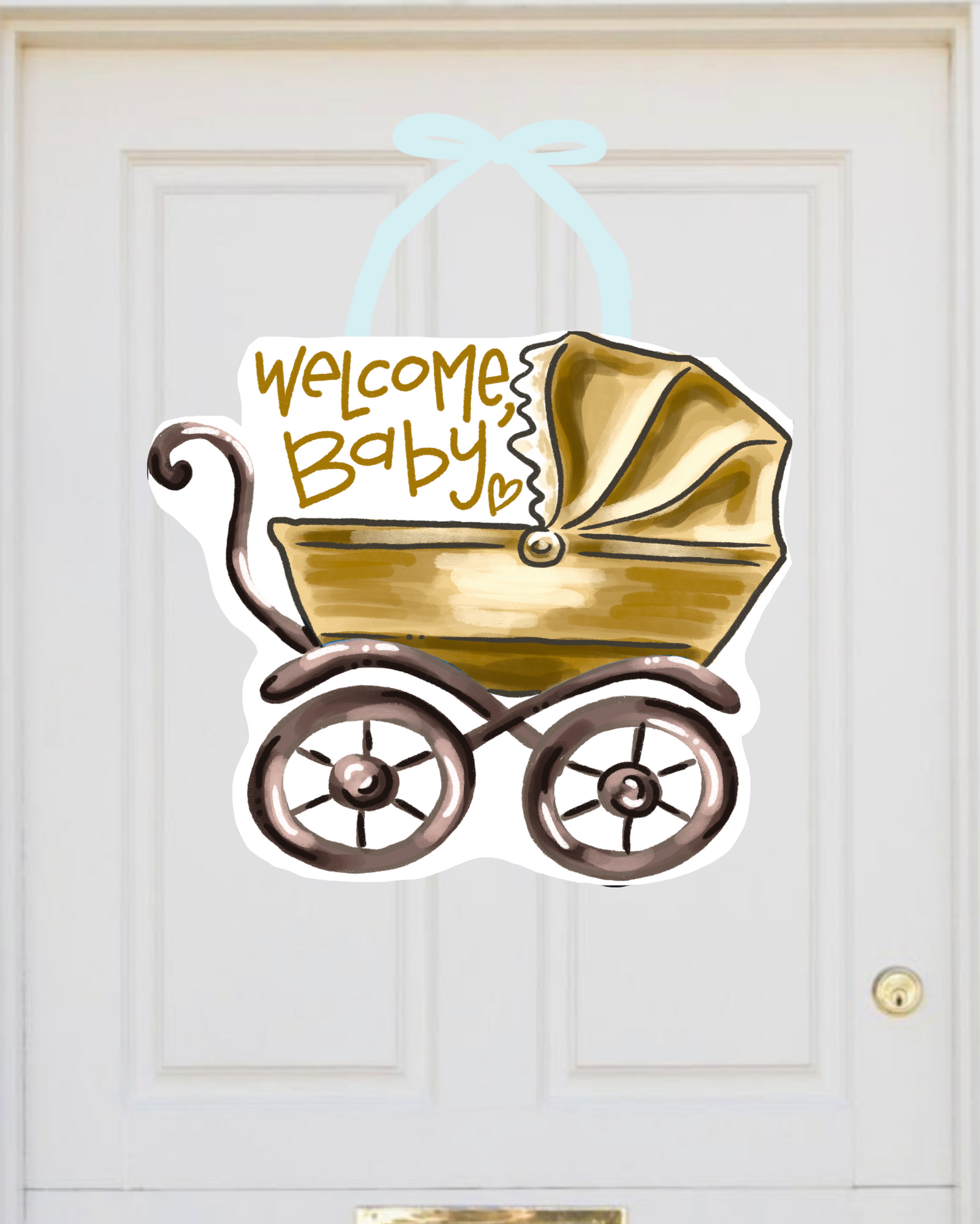 Welcome Baby Carriage Door hanger