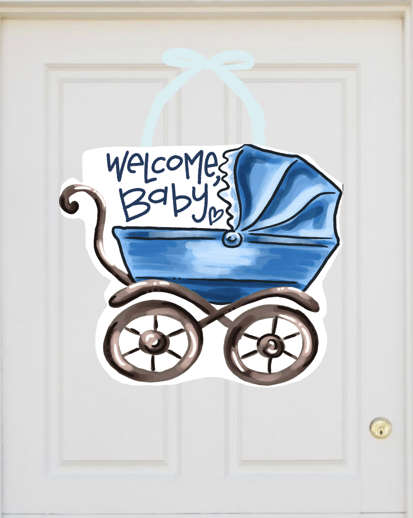 Welcome Baby Carriage Door hanger