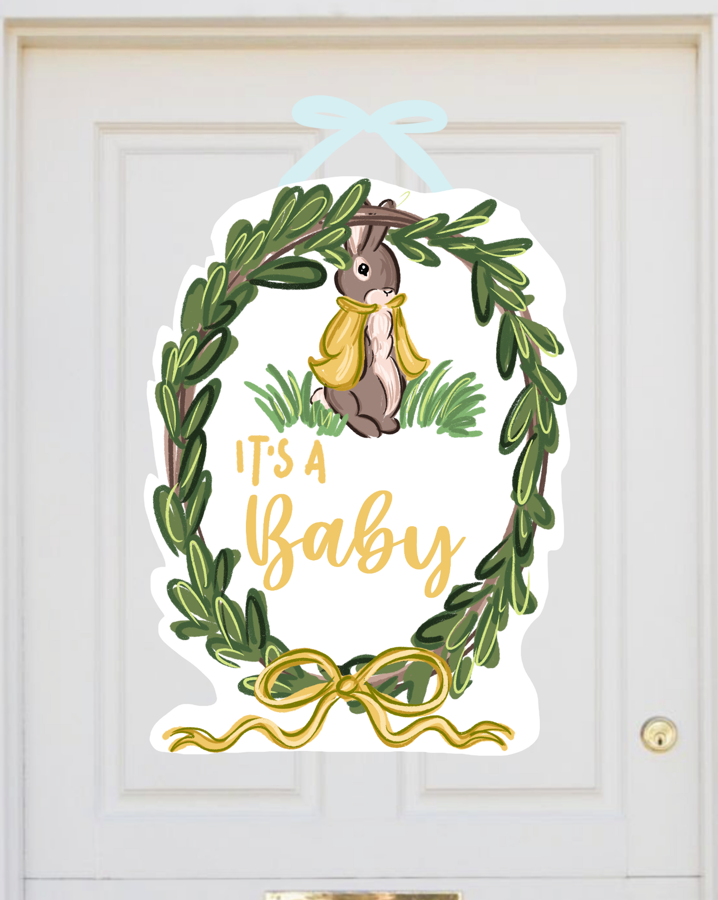 Welcome Baby Peter Cottontail Door Hanger