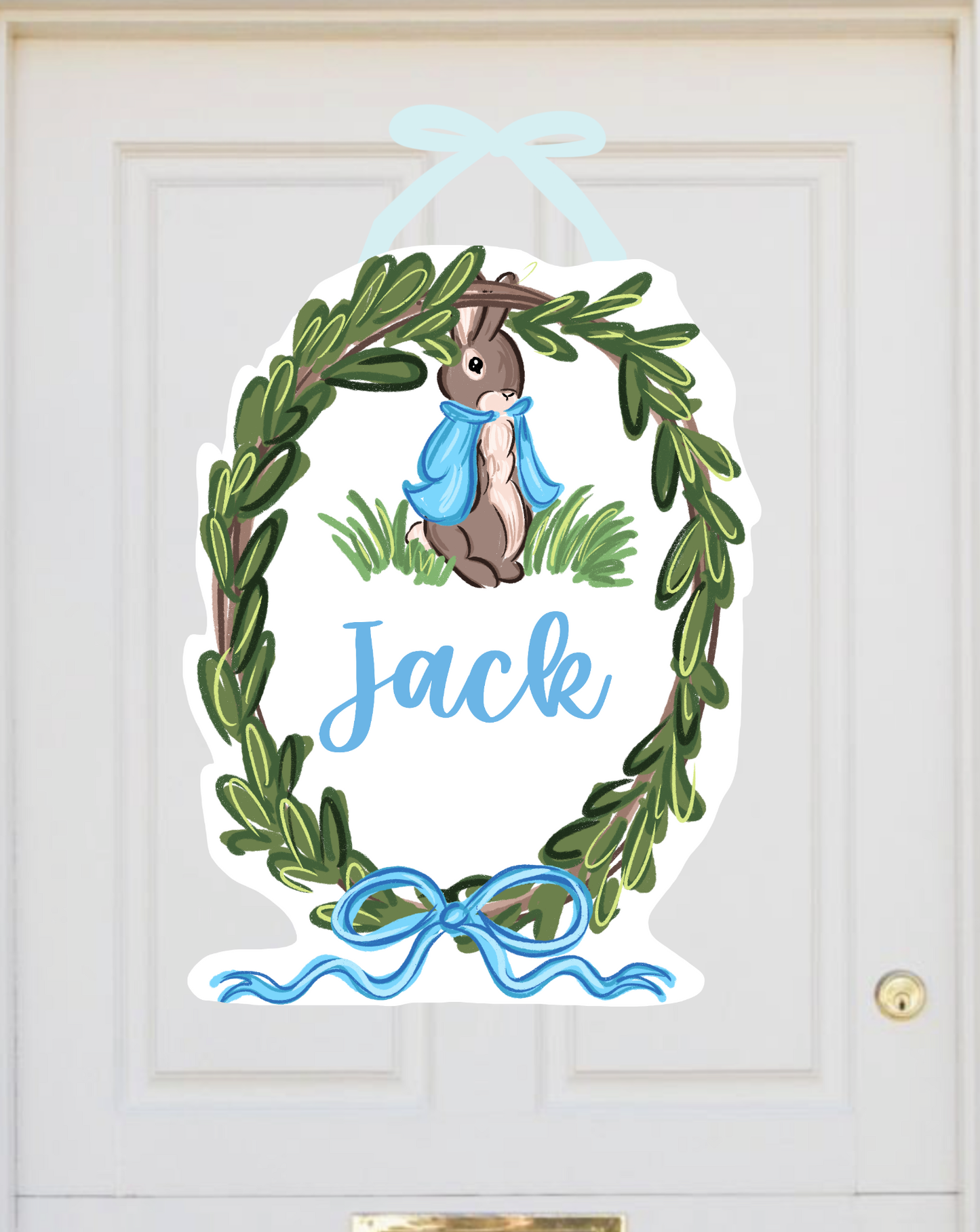 Welcome Baby Peter Cottontail Door Hanger