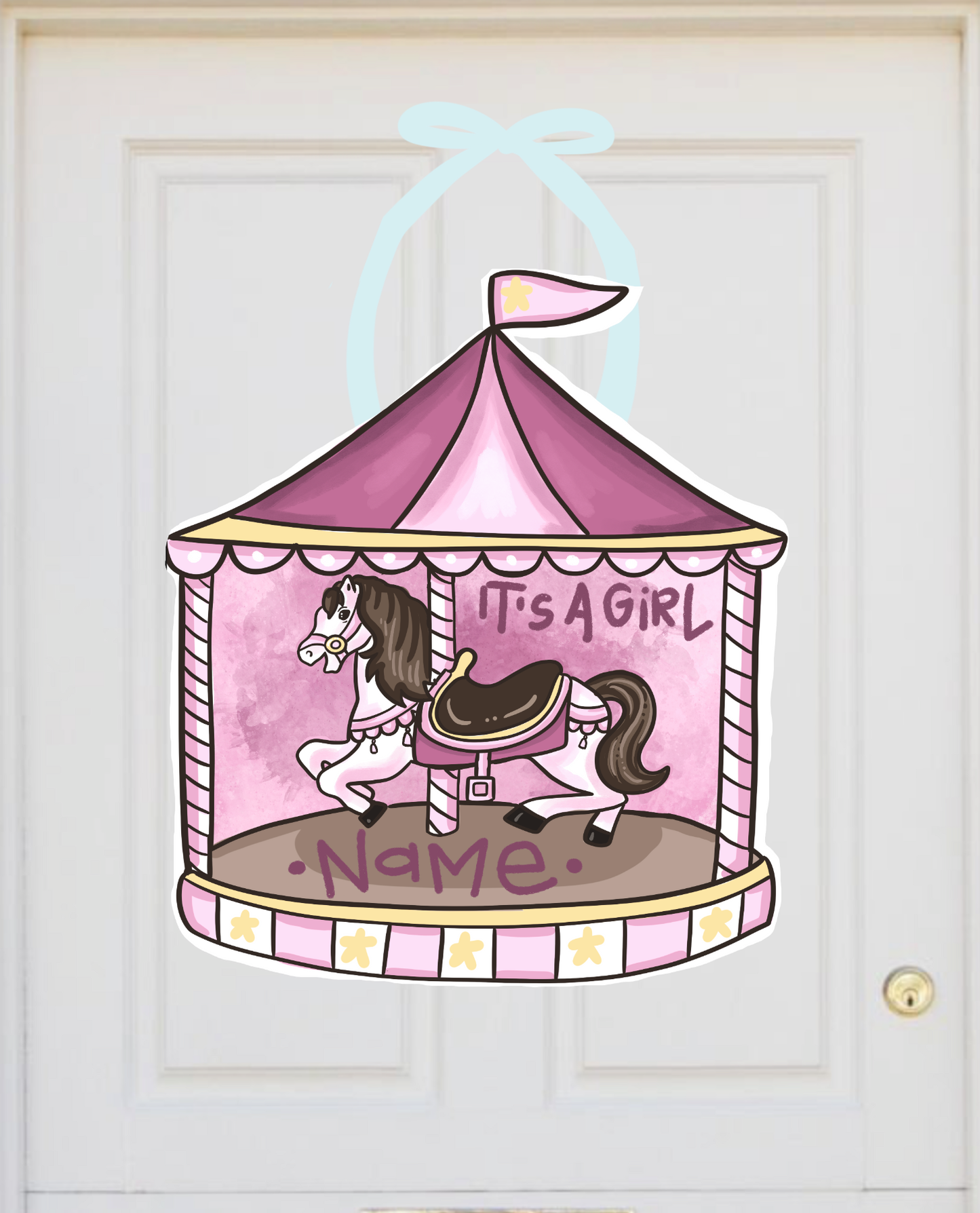 Carousel Girl Baby Door Hanger (Sale Only)