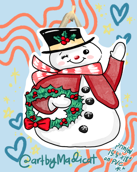 Snowman Winter Christmas Door Hanger