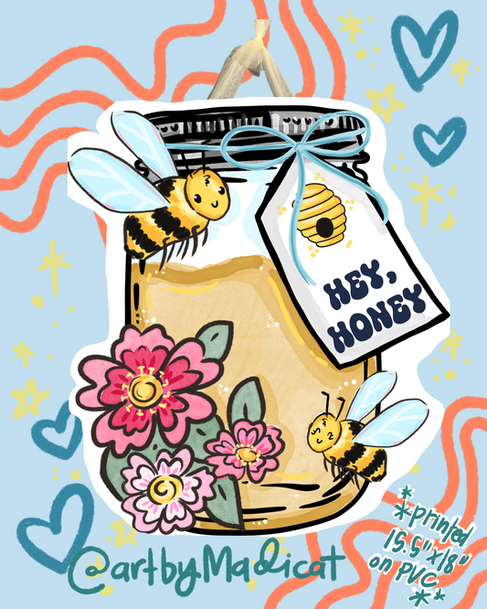 Hey Honey Honeybee Door Hanger