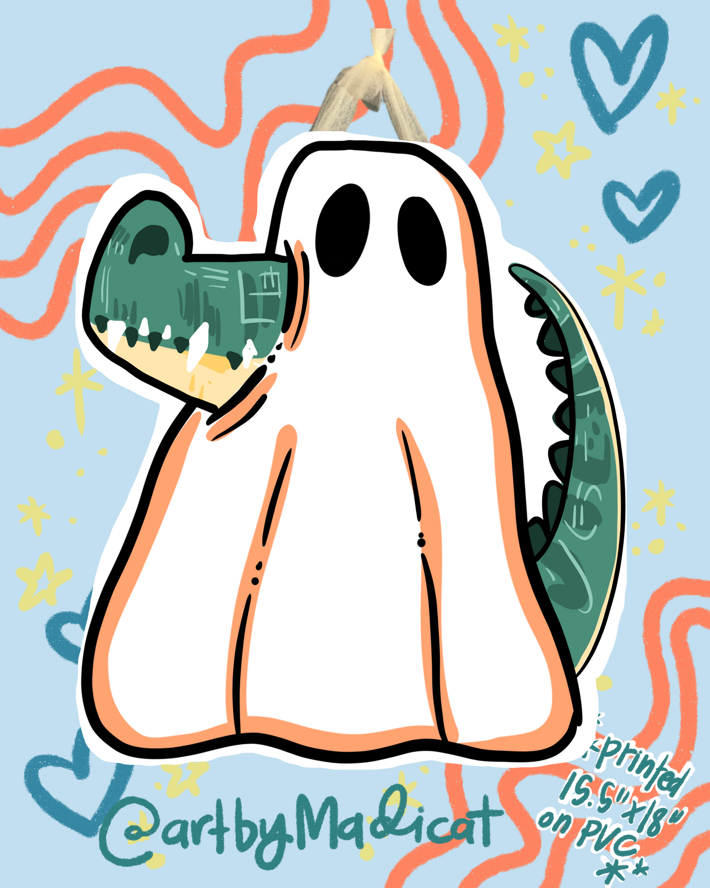 Gator Halloween Ghost Door Hanger