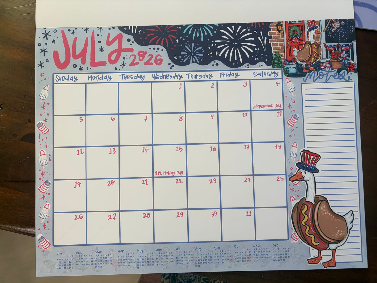 LAST RESTOCK! Goose on the Loose: Porch Goose Calendar - June 2026-July 2027