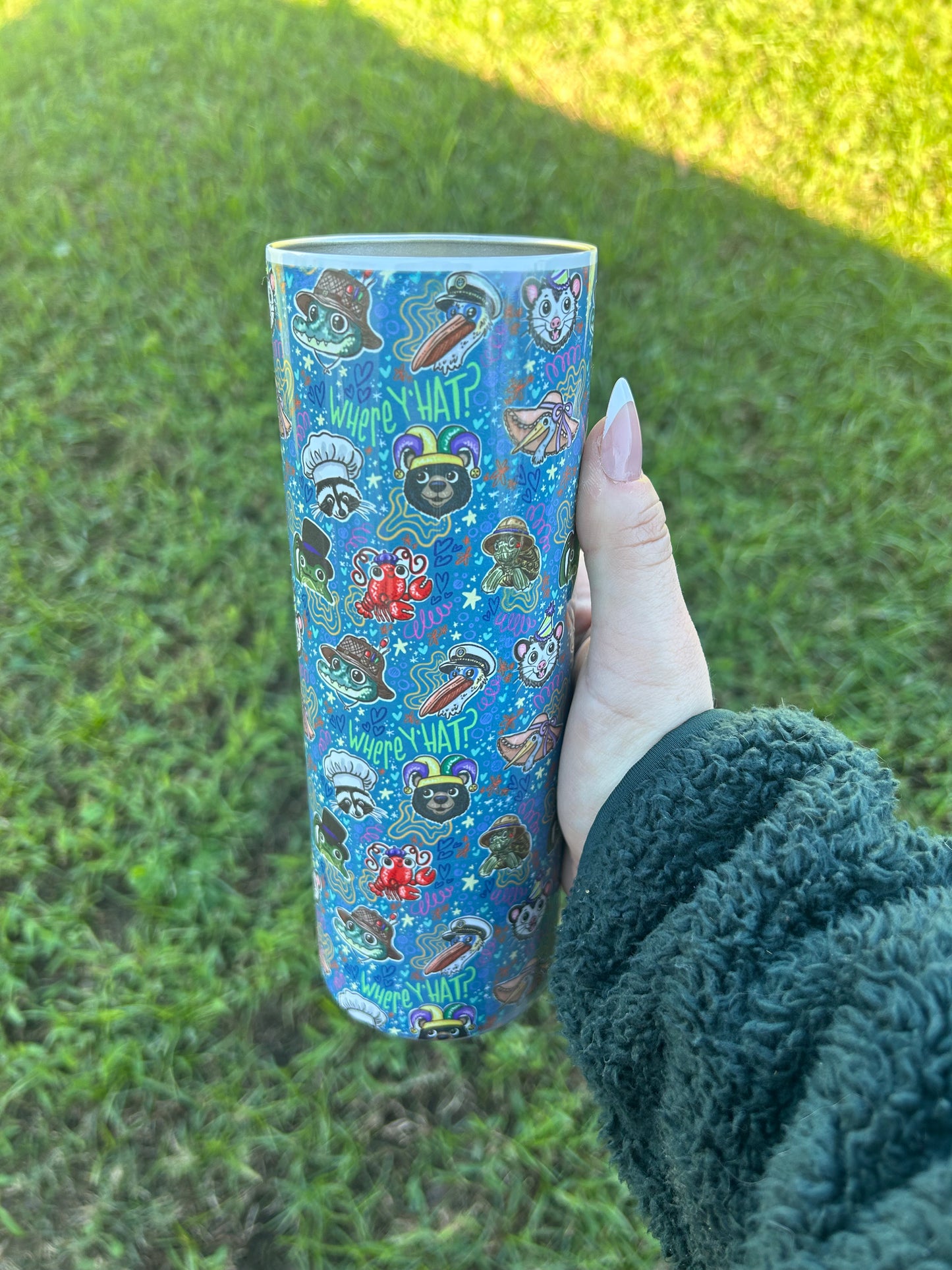 Where Y'hat New Orleans Animals 20 Oz. Tumbler Cup