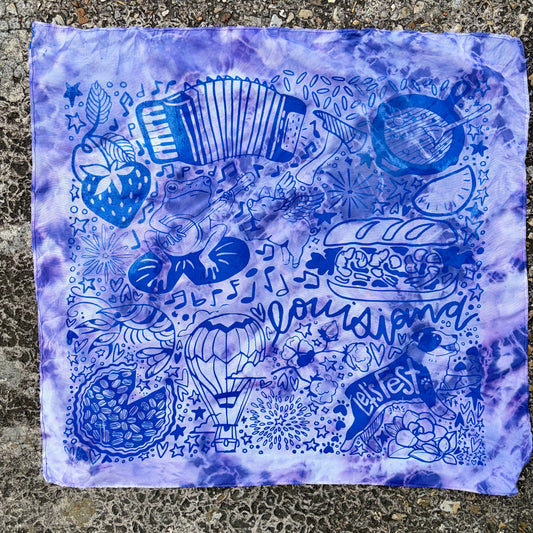 One of a Kind Purple & Blue Bandana #1