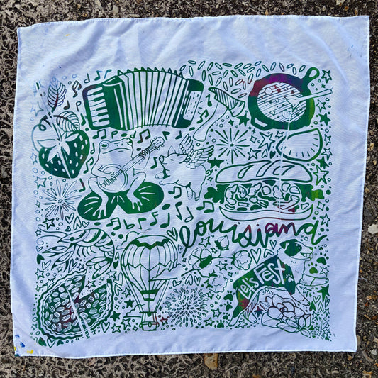 One of a Kind Rainbow Printed Bandana #1