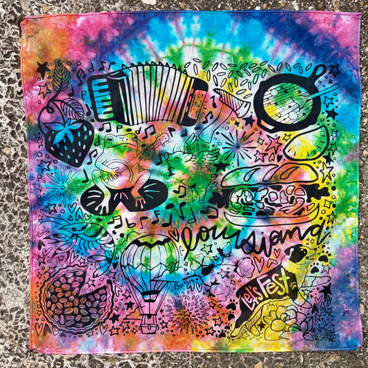 One of a Kind Rainbow Tie Dye Bandana #1